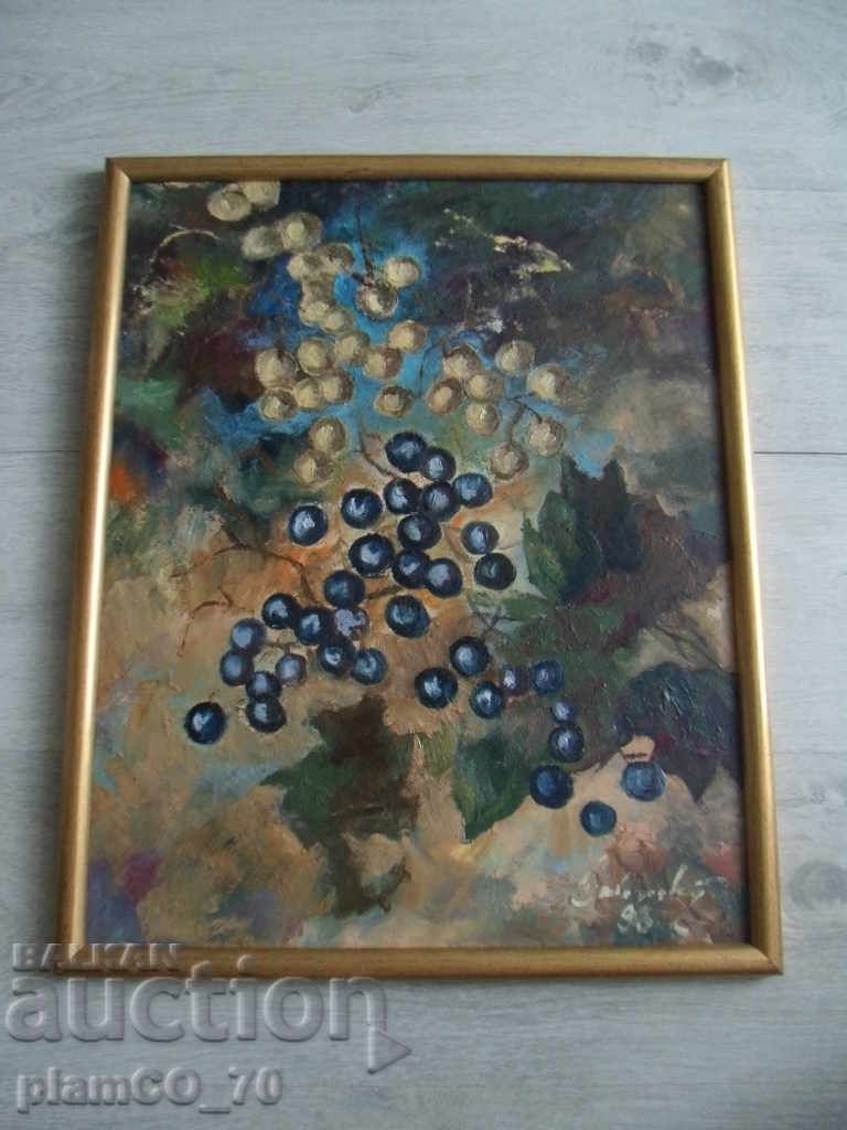 № * 5324 old painting with frame - oil on wood - 1993