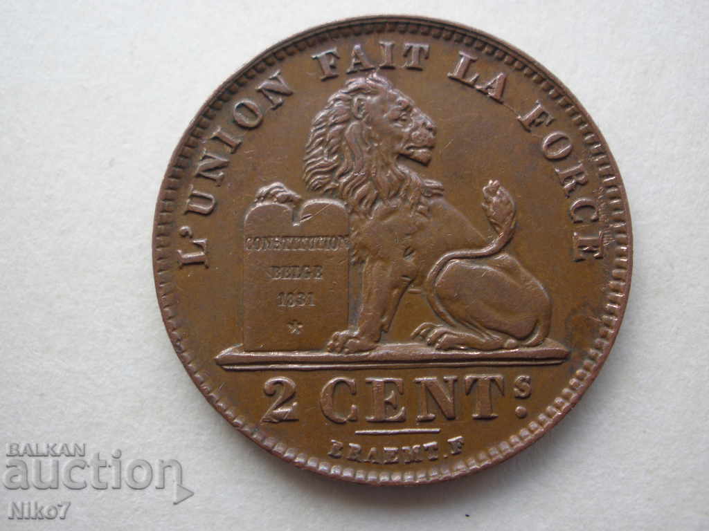 Auction Old coin - 2 centimes 1919. Belgium. Auction Old coin - 2 centimes 1919. Belgium.