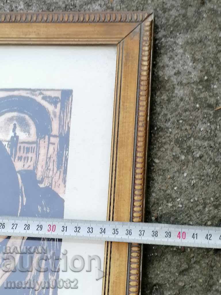 Портрет на Ленин графика ОРИГИНАЛ 53/37см НРБ СССР - 5 Портрет на Ленин графика ОРИГИНАЛ 53/37см НРБ СССР - 5