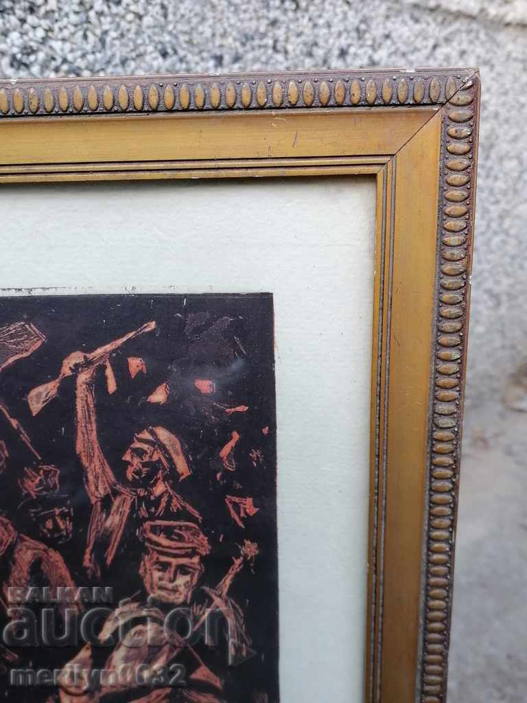 Picture Guerrillas portrait graphics ORIGINAL 53/37cm NRB USSR - 6 Picture Guerrillas portrait graphics ORIGINAL 53/37cm NRB USSR - 6