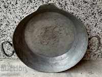 Old copper tray sahan copper tray pan blue