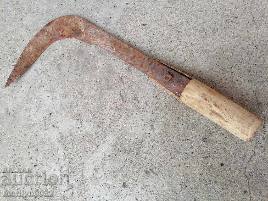 Old hand-forged scythe, wrought iron blade - 6 Old hand-forged scythe, wrought iron blade - 6