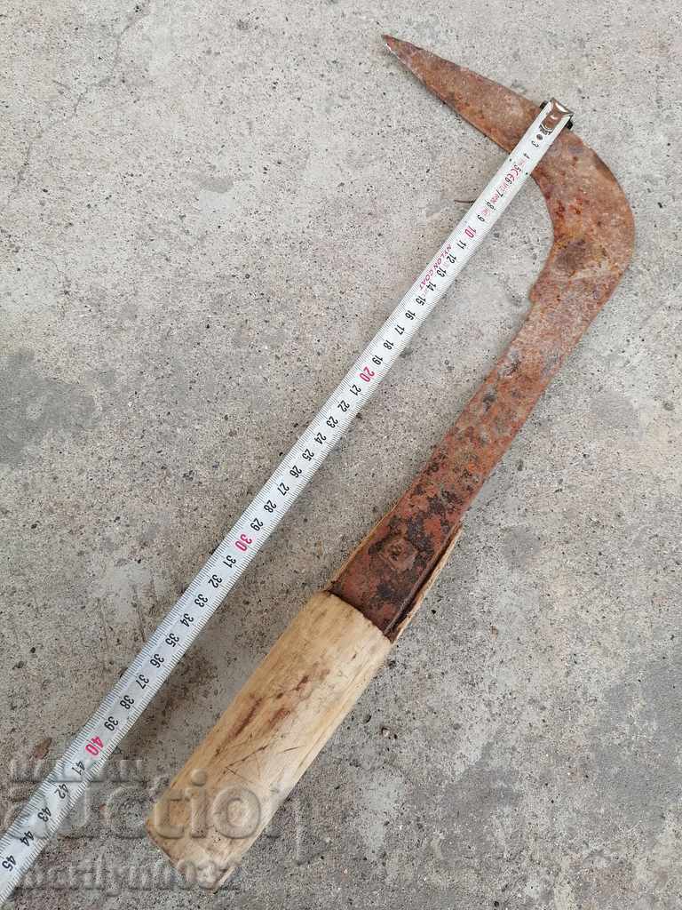 Old hand-forged scythe, wrought iron blade - 7 Old hand-forged scythe, wrought iron blade - 7