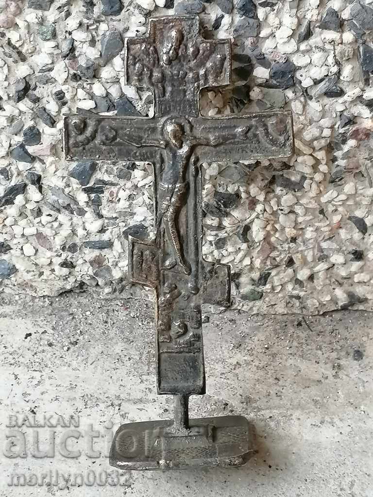 Revival bronze ritual seal prosphora cross 1884 year