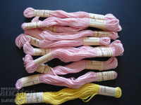 Embroidery threads, fust color, 10 pieces