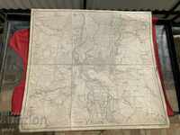 Harsovo / Hershova, Girsovo / Παλιός χάρτης σε χαρτί και ύφασμα
