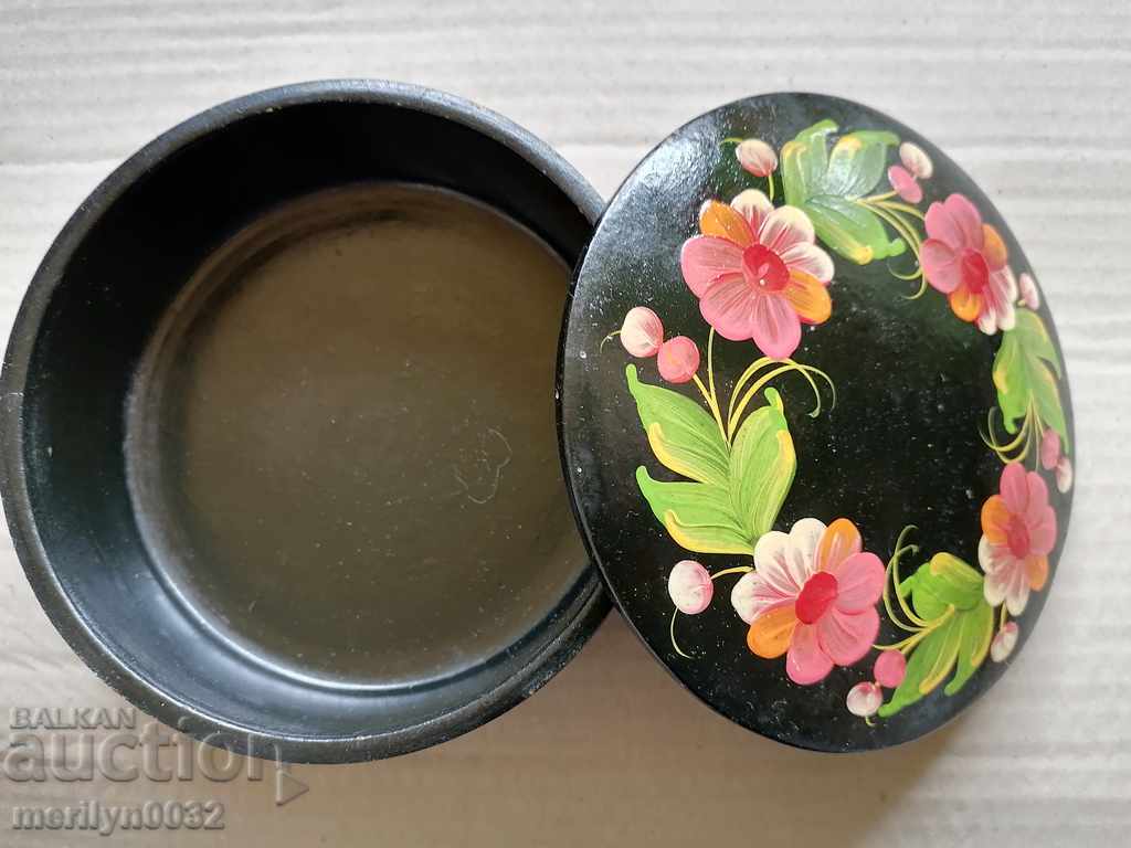 Wooden hand-painted jewelry box lacquer miniature - 5 Wooden hand-painted jewelry box lacquer miniature - 5