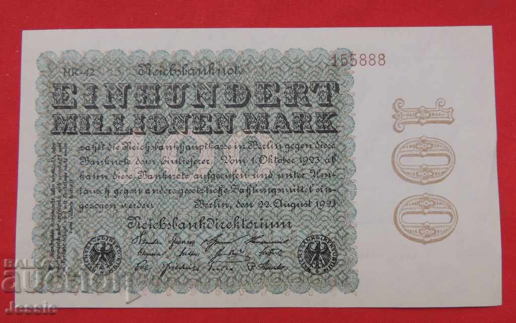 Τραπεζογραμμάτιο 100.000.000 Marks 1923 Germany UNC-COMPARATIVE VALUES