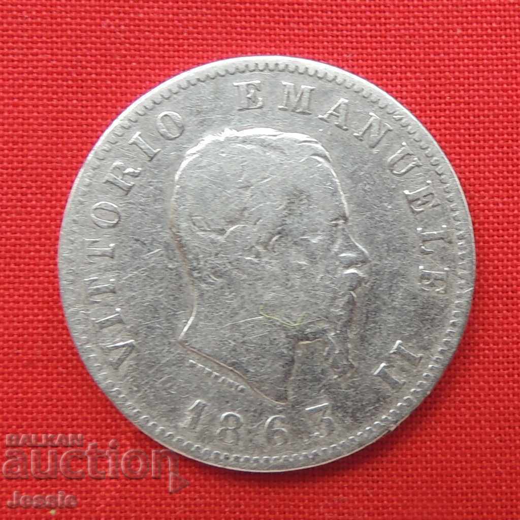 1 λίρα 1863 Ιταλία ασήμι με τιμή € 12.50 | 24.45 BGN