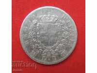 1 лира 1863 Италия сребро