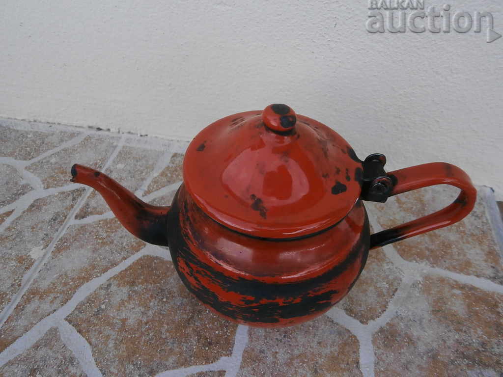 GREAT little RED enameled teapot 50s vintage retro with price 31.00 BGN | € 15.85 GREAT little RED enameled teapot 50s vintage retro with price 31.00 BGN | € 15.85