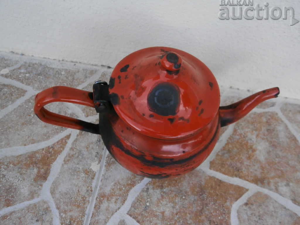 Delivery of GREAT little RED enameled teapot 50s vintage retro Delivery of GREAT little RED enameled teapot 50s vintage retro