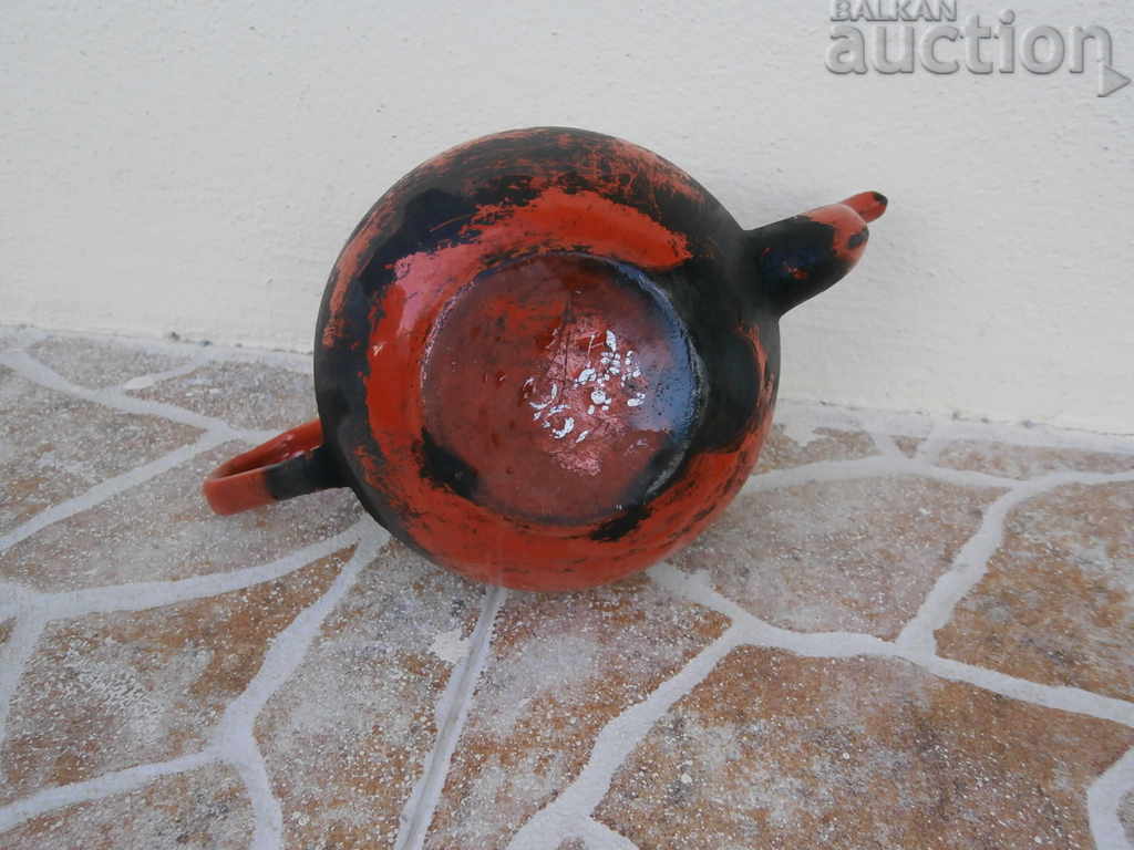 GREAT little RED enameled teapot 50s vintage retro - 6 GREAT little RED enameled teapot 50s vintage retro - 6