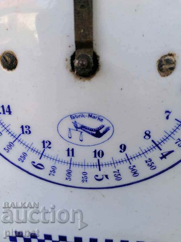 Δημοπρασία Αντίκα ζυγαριά καντάρι σμάλτο
