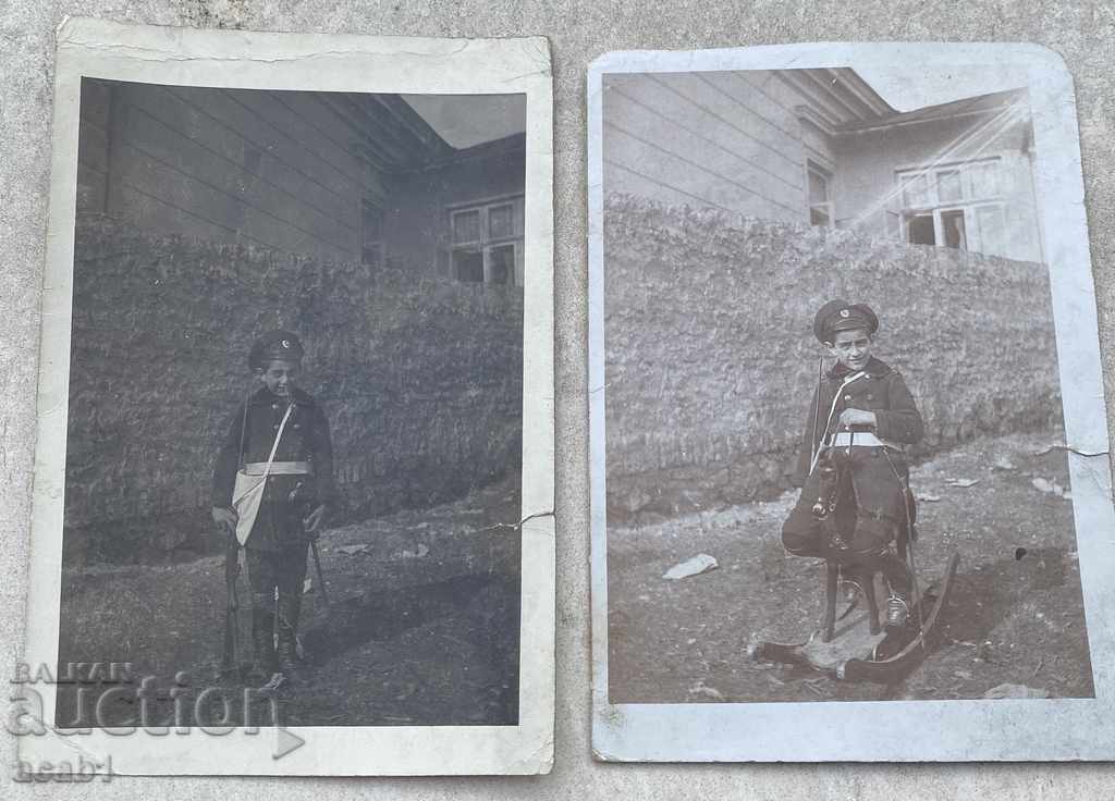 Fotografii cu un copil în uniformă Războiul Balcanic 1912/13