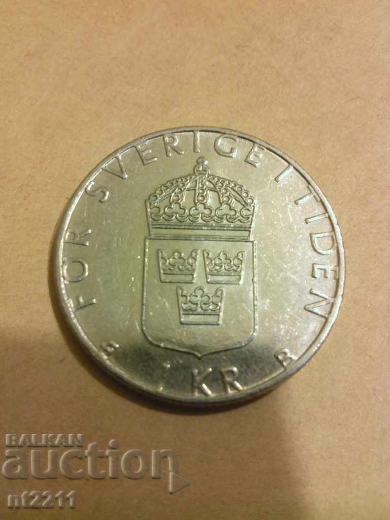 монета 1 крона Швеция