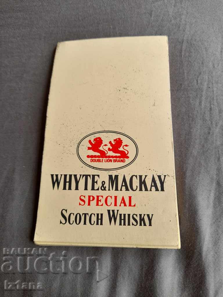 Caiet vechi Whisky Whyte & Mackay
