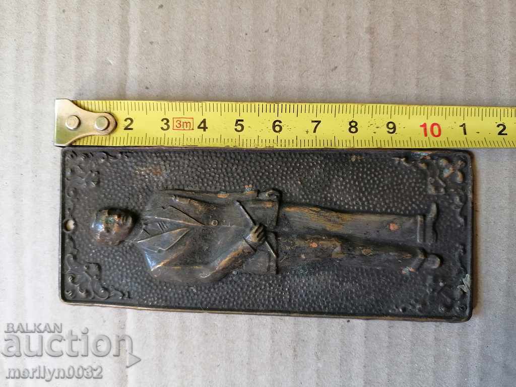 Bronze plate, MEN'S TOILET plate with price 33.00 BGN | € 16.87