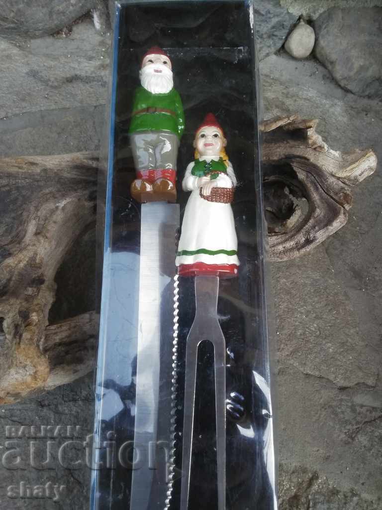 Auction Barbecue knife and fork. Christmas turkey set. Auction Barbecue knife and fork. Christmas turkey set.