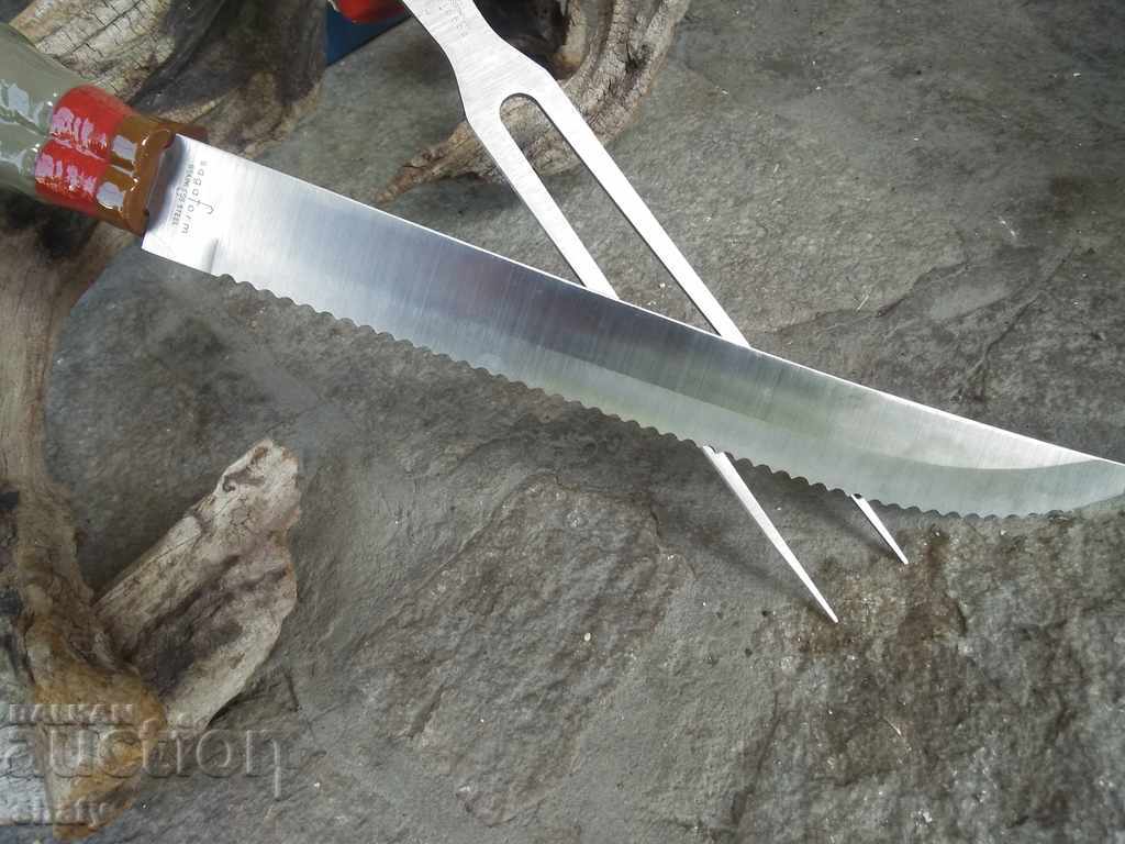 Barbecue knife and fork. Christmas turkey set. - 7 Barbecue knife and fork. Christmas turkey set. - 7