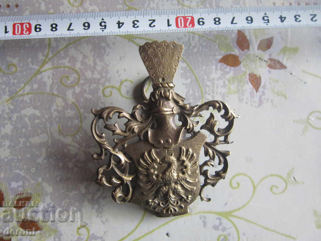 Auction Unique large army bronze coat of arms knight eagle crown Auction Unique large army bronze coat of arms knight eagle crown