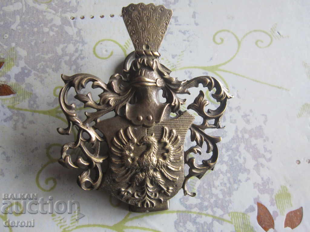 Unique large army bronze coat of arms knight eagle crown - 7 Unique large army bronze coat of arms knight eagle crown - 7