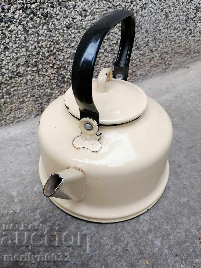 Enameled teapot from the Sotsa, a vessel with enamel, USSR with price 45.00 BGN | € 23.01 Enameled teapot from the Sotsa, a vessel with enamel, USSR with price 45.00 BGN | € 23.01