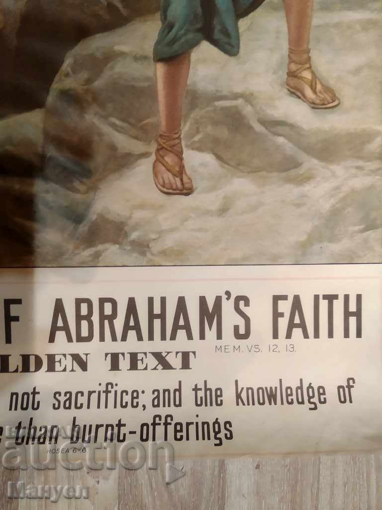 Auction  Old color lithograph on a biblical theme