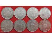 lot of 8 coins x 1 kroner Sweden different years