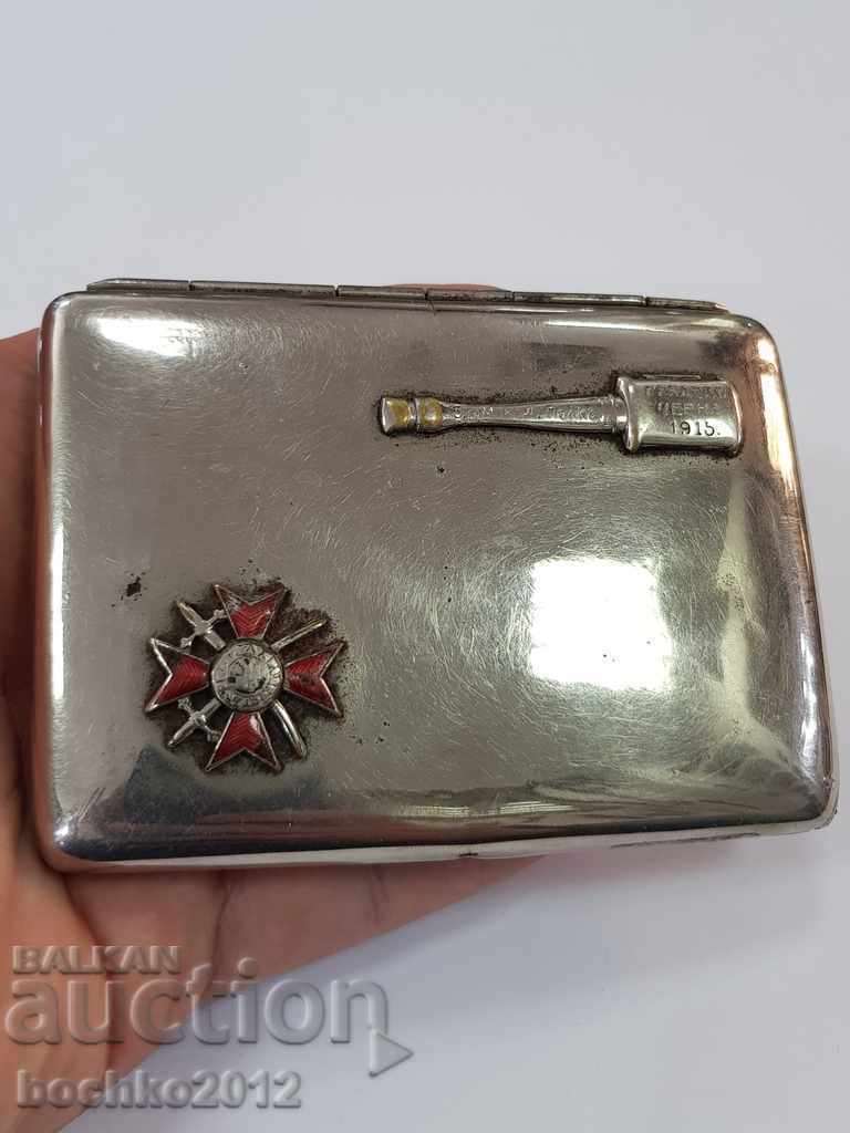 Very rare Bulgarian royal military cigarette case WWI