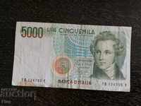 Banknote - Italy - 5000 pounds 1985