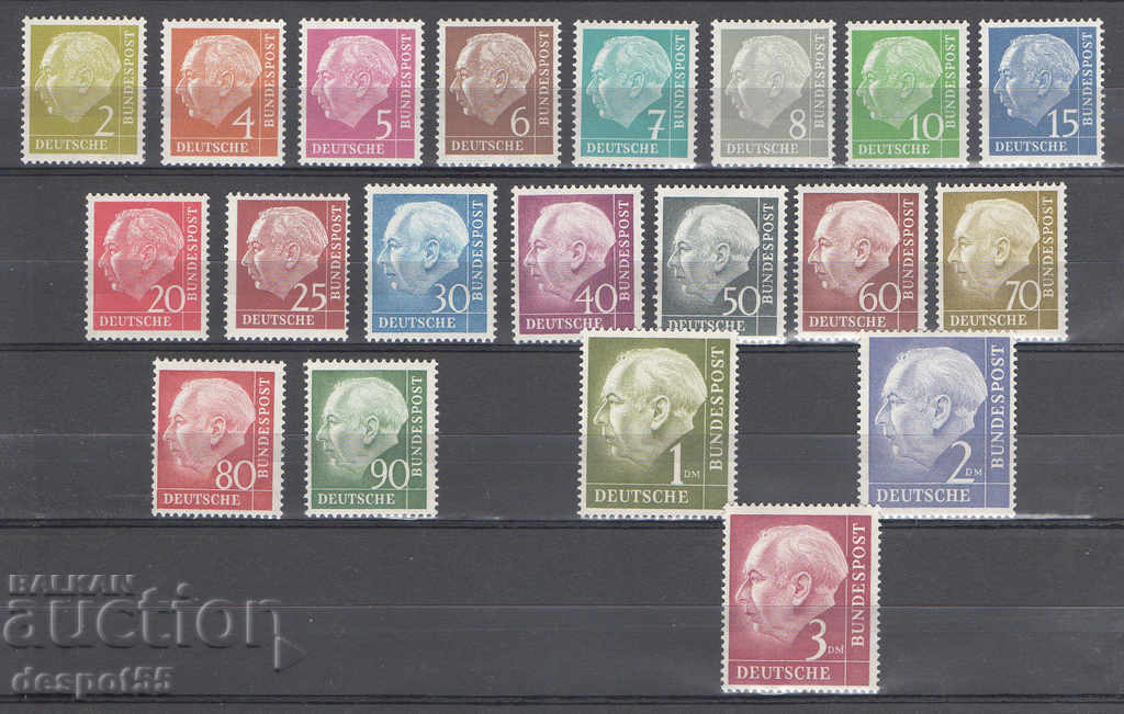 1954. Δυτική Γερμανία. Καθηγητής Theodor Heuss - Ομοσπονδιακός Πρόεδρος της Γερμανίας 1954. Δυτική Γερμανία. Καθηγητής Theodor Heuss - Ομοσπονδιακός Πρόεδρος της Γερμανίας