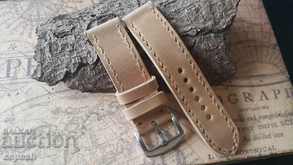 Leather watch strap 24mm Genuine leather by hand 726 with price 40.00 BGN | € 20.45 Leather watch strap 24mm Genuine leather by hand 726 with price 40.00 BGN | € 20.45