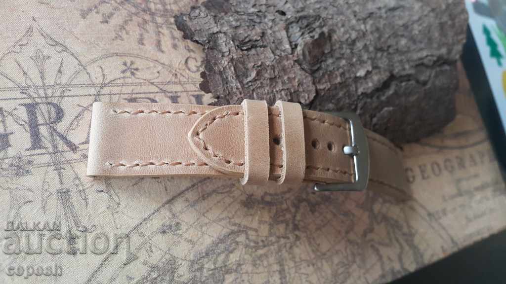Delivery of Leather watch strap 24mm Genuine leather by hand 726 Delivery of Leather watch strap 24mm Genuine leather by hand 726
