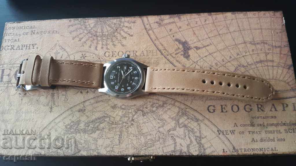 Leather watch strap 24mm Genuine leather by hand 726 - 5 Leather watch strap 24mm Genuine leather by hand 726 - 5