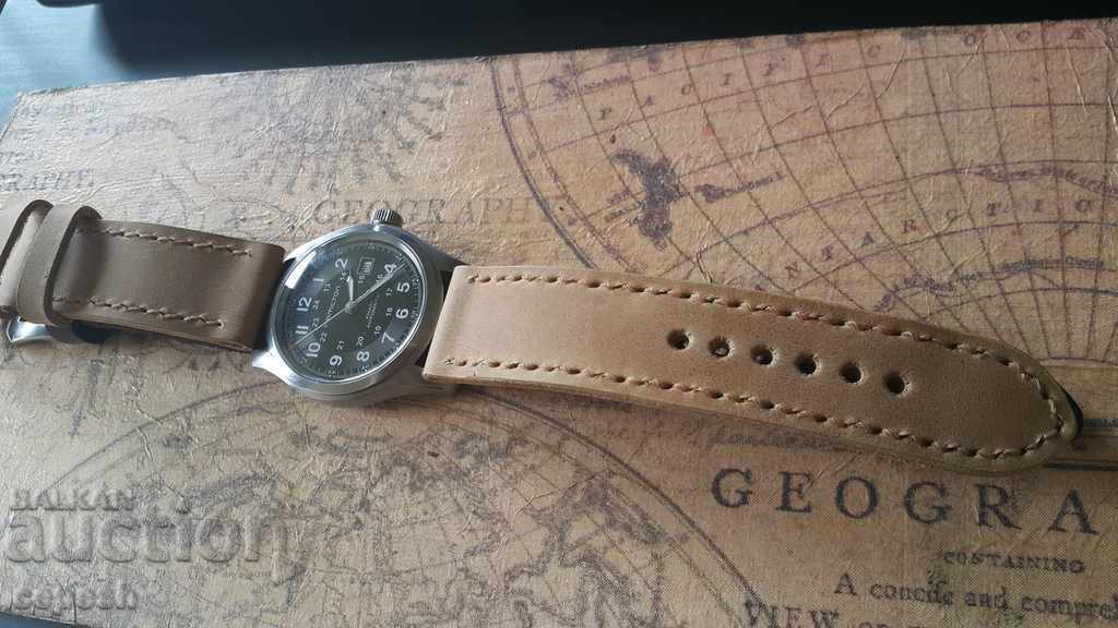 Leather watch strap 24mm Genuine leather by hand 726 - 6 Leather watch strap 24mm Genuine leather by hand 726 - 6