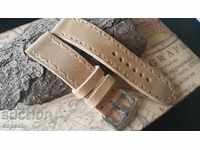 Leather watch strap 24mm Genuine leather by hand 726