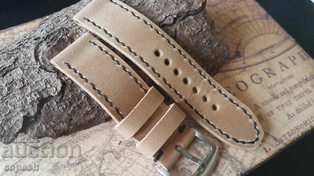 Leather watch strap 24mm Genuine leather by hand 727 with price 40.00 BGN | € 20.45 Leather watch strap 24mm Genuine leather by hand 727 with price 40.00 BGN | € 20.45