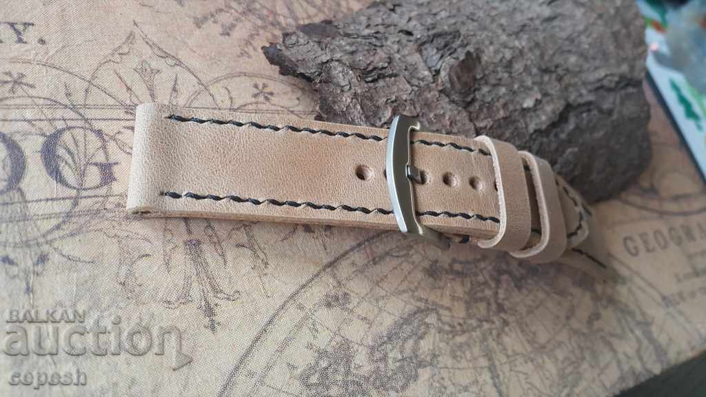Delivery of Leather watch strap 24mm Genuine leather by hand 727 Delivery of Leather watch strap 24mm Genuine leather by hand 727