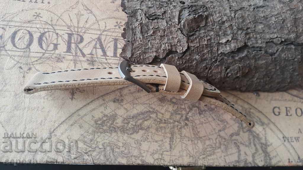 Leather watch strap 24mm Genuine leather by hand 727 - 5 Leather watch strap 24mm Genuine leather by hand 727 - 5