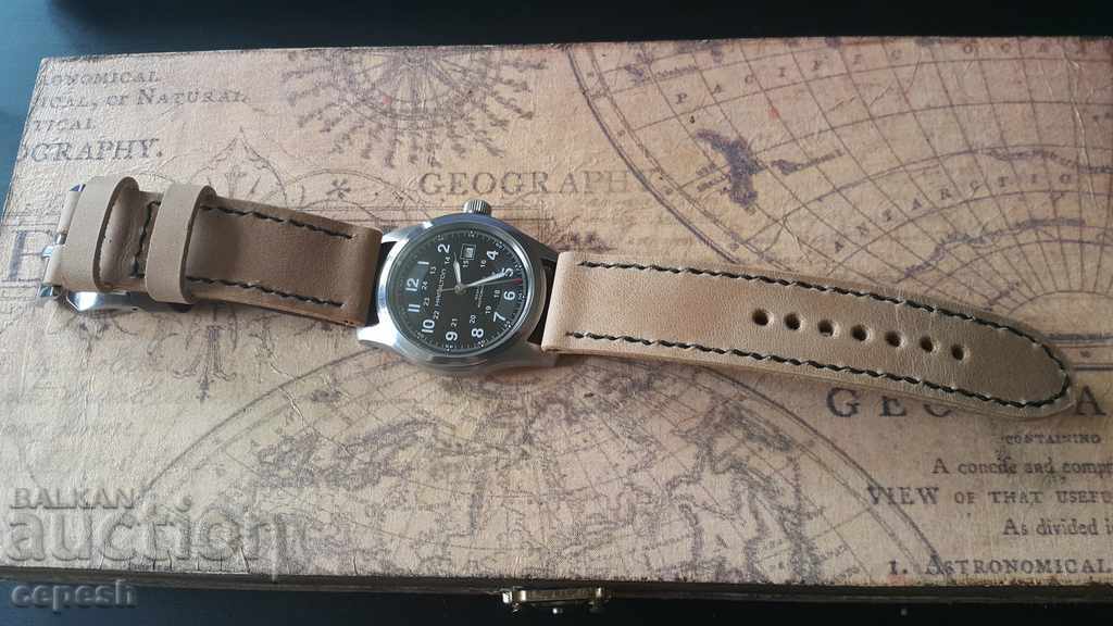 Leather watch strap 24mm Genuine leather by hand 727 - 6 Leather watch strap 24mm Genuine leather by hand 727 - 6