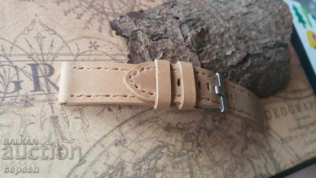 Auction Leather watch strap 22mm Genuine leather by hand 730 Auction Leather watch strap 22mm Genuine leather by hand 730