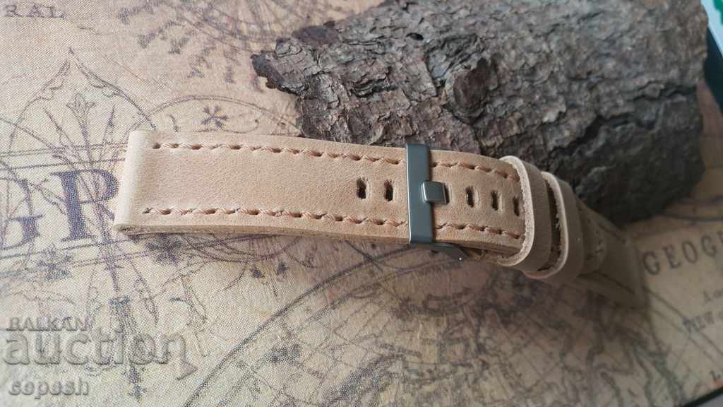Delivery of Leather watch strap 22mm Genuine leather by hand 730 Delivery of Leather watch strap 22mm Genuine leather by hand 730