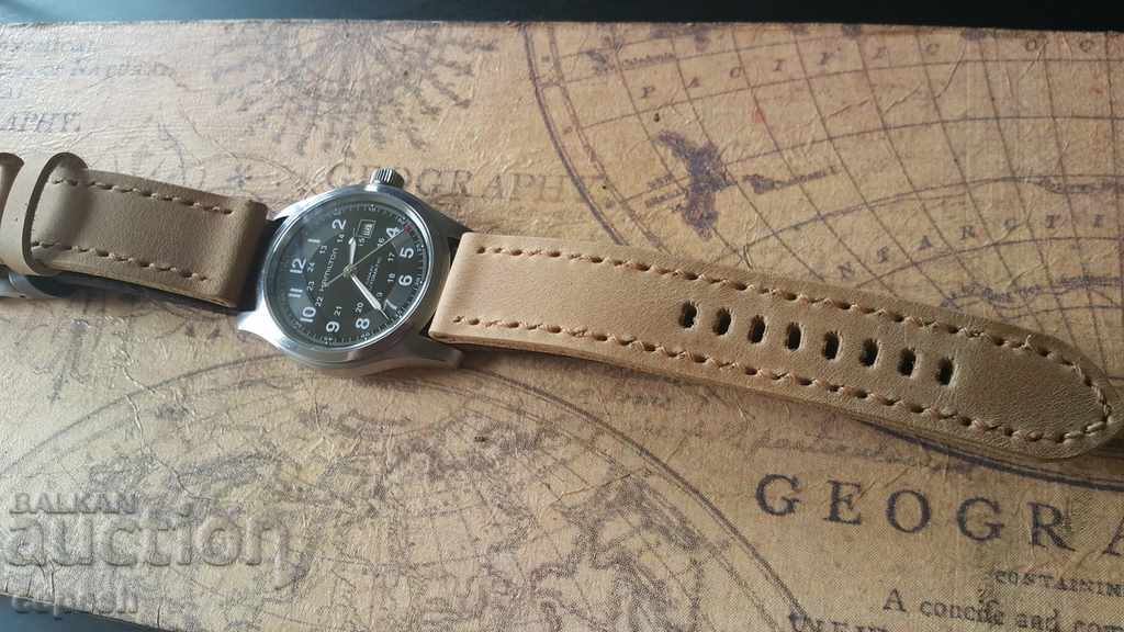 Leather watch strap 22mm Genuine leather by hand 730 - 6 Leather watch strap 22mm Genuine leather by hand 730 - 6