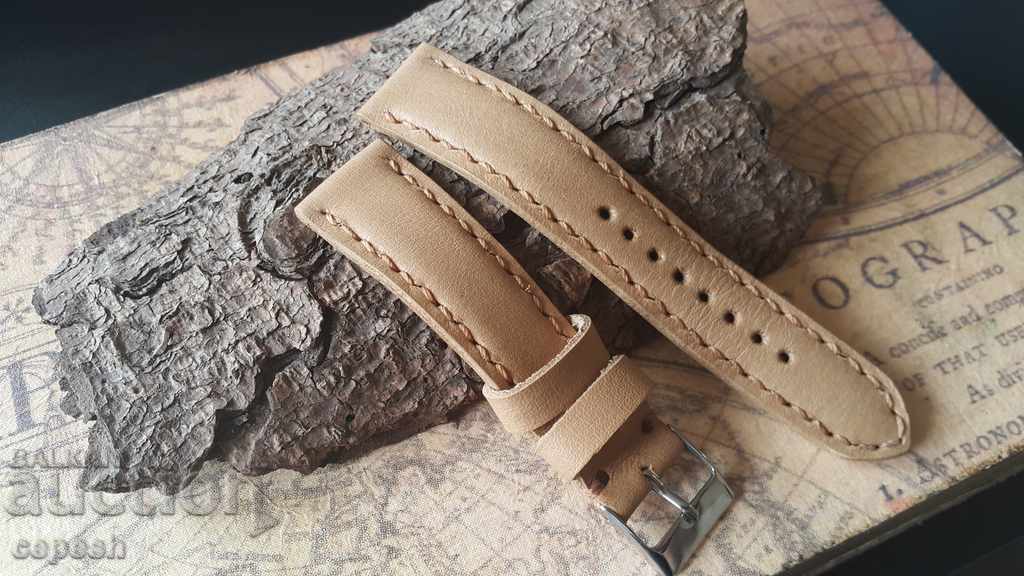 Leather watch strap 20mm Genuine leather by hand 729