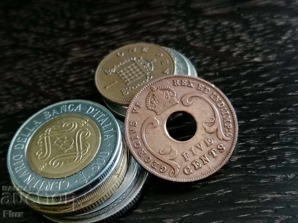 Coin - East Africa - 5 cents 1941 with price 9.00 BGN | € 4.60