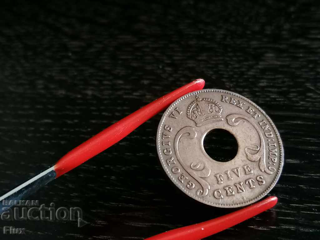 Delivery of Coin - East Africa - 5 cents 1941