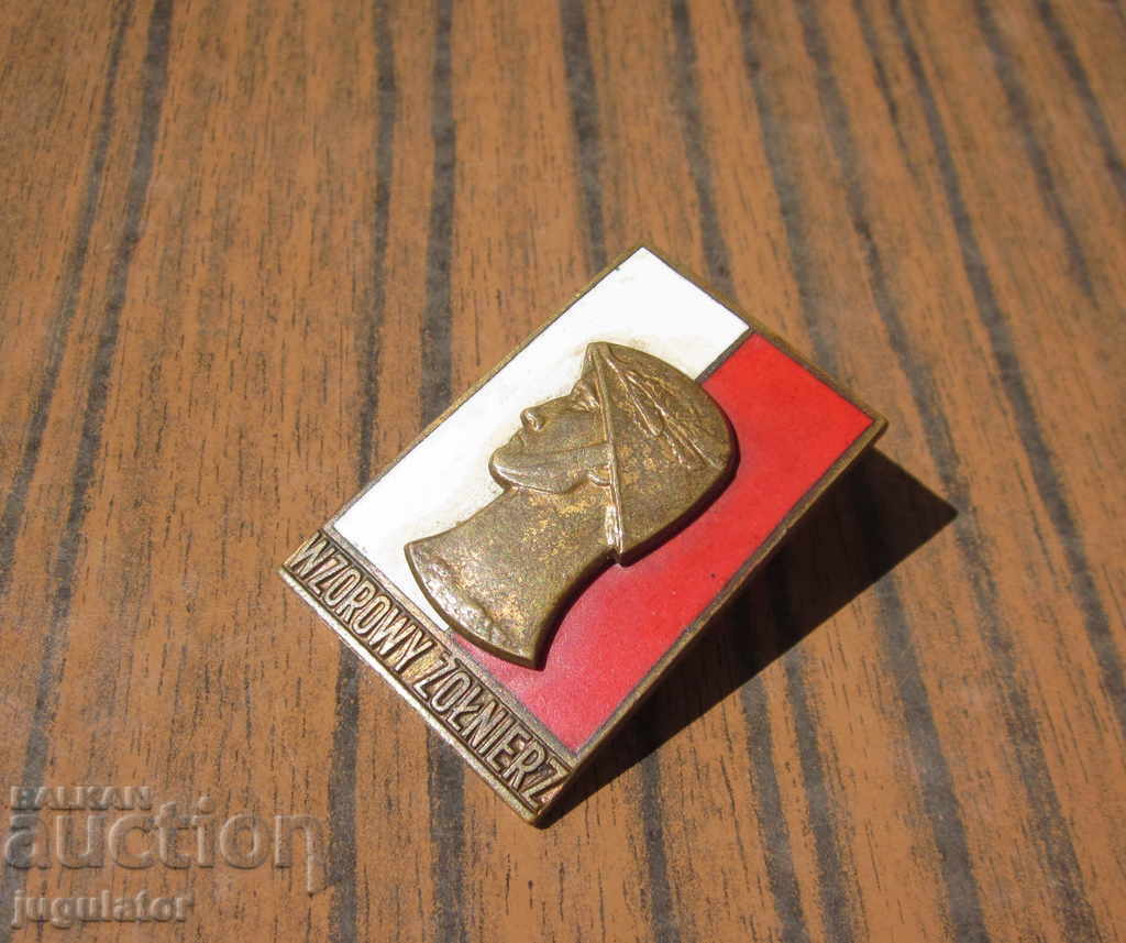 Auction  big old Polish military badge Polish military badge on a screw