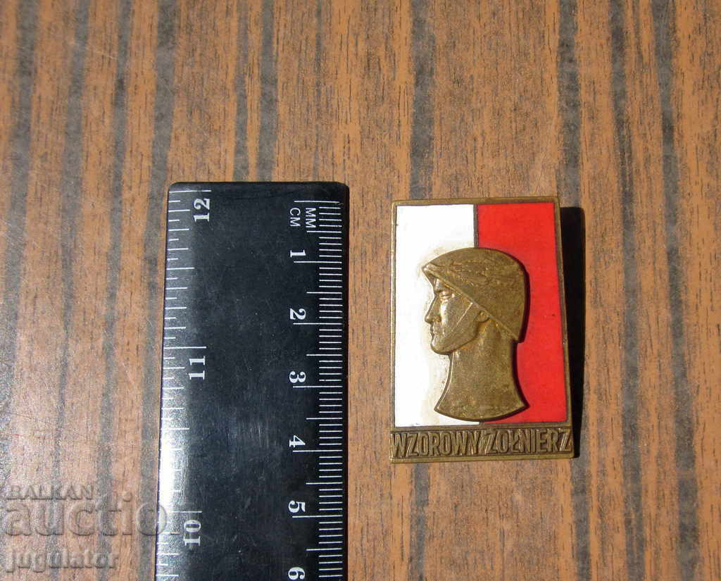 Delivery of big old Polish military badge Polish military badge on a screw