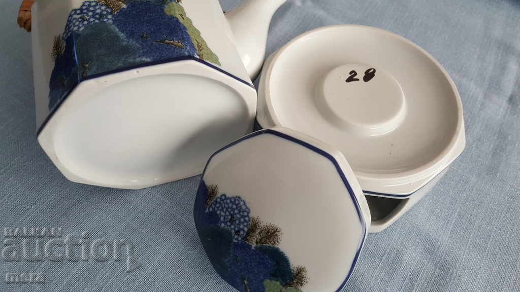 Τσαγιέρα πορσελάνης με θερμαντήρα πορσελάνης - 6 Τσαγιέρα πορσελάνης με θερμαντήρα πορσελάνης - 6